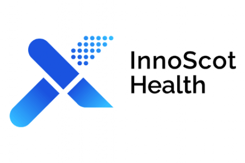 Image of the InnoScot Health logo, featuring a blue cross