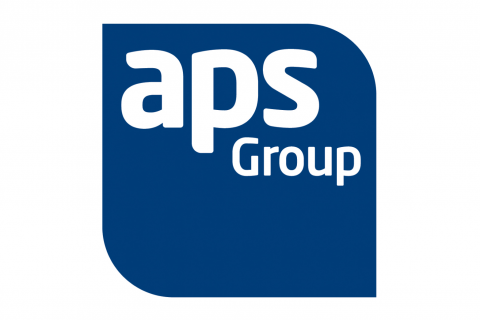 APS Group logo in blue and white