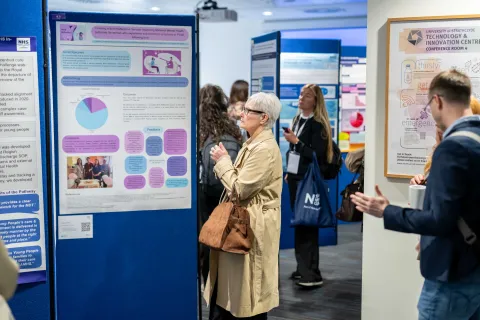 Person looking at poster display